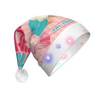 NHGJnk Chapeau de Noël LED en peluche pour adulte avec bordure douce pour Noël