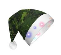 NHGJnk Chapeau de Noël LED en peluche pour adulte Motif camouflage numérique Vert