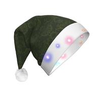 NHGJnk Hunter Bonnet de Noël lumineux avec bordure douce pour adulte Motif pétales floraux Vert