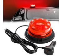 NHHEO 24LED Feux De Signalisation De Toit Rond Rouge 8 Modes De Clignotement Super Lumineux ImperméAble à L'Eau Avec Base MagnéTique Avertisseur Lumineux,Suit Pour Car Truck Police Car 12-30V
