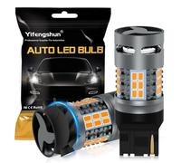 NHHEO Bombilla LED 7440 Ámbar Sin Errores CANBUS 4000LM Anti-Hyper Flash Resistencia Super Brillante con Ventilador 7440A 7440NA 7441 T20 W21W WY21W para Luces de Freno Intermitentes(2PCS)