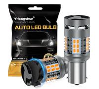 NHHEO Bombilla LED P21W 1156 BA15S Ámbar Sin Errores CANBUS 4000LM Anti-Hyper Flash Resistencia Super Brillante con Ventilador 7506 1003 1141 1156A para Luces de Freno Intermitentes(2PCS)