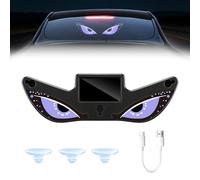 NHHEO Éclairage Yeux de Diable pour Vitres de Voiture, À Énergie Solaire 6 Modes Éclairage D'ambiance LED Demon Eye pour Voiture(Blanc+Violet)