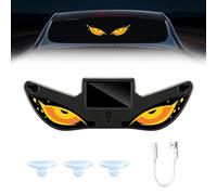 NHHEO Éclairage Yeux de Diable pour Vitres de Voiture, À Énergie Solaire 6 Modes Éclairage D'ambiance LED Demon Eye pour Voiture(Jaune+Orange)