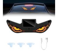 NHHEO Éclairage Yeux de Diable pour Vitres de Voiture, À Énergie Solaire 6 Modes Éclairage D'ambiance LED Demon Eye pour Voiture(Jaune+Orange+Noir)