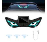 NHHEO Éclairage Yeux de Diable pour Vitres de Voiture, À Énergie Solaire 6 Modes Éclairage D'ambiance LED Demon Eye pour Voiture(Blanc+Vert)