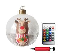 NHJGYSDY Grande boule de Noël gonflable géante de 60 cm avec lumière LED en PVC avec télécommande - Décoration de cour et de piscine