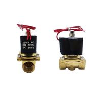 NHJLFKSA Électrovanne électrique en laiton G1/4 3/8 1/2 3/4 1" pour eau, huile et air normalement fermé, IP65 DN15, DN20 DN25 DN08 12 V, 24 V, 220 V (taille : DN15, couleur : G_24V_corps en cuivre)