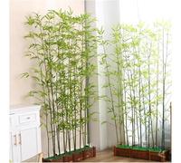 NHJREO Arbre Artificiel en Bambou Vert réaliste for décoration intérieure et extérieure - Parfait for Les Bureaux, Les Maisons et Les Jardins(40cm Base-8 Pole 1.2mH)