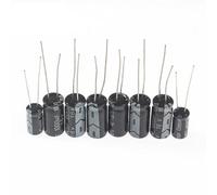 NHKSFBLQ 120-500pcs Electrolytic Capacitor Assorted Kit 15/24/25Values 10-50V Mix DIP Aluminum Electrolyte Capacitors Assortment Kit(200pcs 0.1uF-220uF)