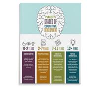 NHKSFBLQ Brain Development Stages Poster Learning Curve Wall Print | Separates infant toddler childhood teen cognition into clear color bands(Framed,12x18inch(30x45cm))