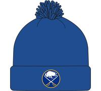 NHL Bonnet à pompon avec poignets, acrylique, logo Buffalo Sabers, bleu royal, taille unique