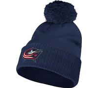 NHL bonnet à pompon avec poignets, NHL Teams, Columbus Blue Jackets logo, bleu foncé, taille : OSFM
