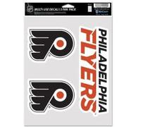NHL Philadelphia Flyers Lot de 3 autocollants multi-usage pour fan Couleurs de l'équipe Taille unique