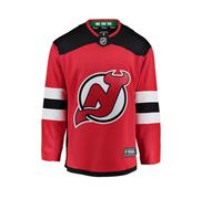 NHL Réplique du maillot domicile à manches longues, équipe de la Ligue graphique sur le devant, New Jersey Devils, Taille: L/XL, 164 Cm, taille unique