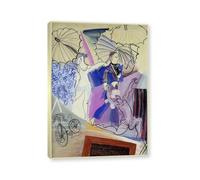 NHLDZYH Cadre Champagne. Impressionnisme Tableau, (Frénésie 2) par Raoul Dufy, Impressions sur Toile Célèbres, Reproductions Tableaux, Decoration Moderne Maison. 30x42cm