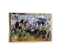 NHLDZYH Cadre Champagne. Impressionnisme Tableau, (Scientifiques autour d'une table) par Raoul Dufy, Impressions sur Toile Célèbres, Reproductions Tableaux, Decoration Moderne Maison. 30x42cm