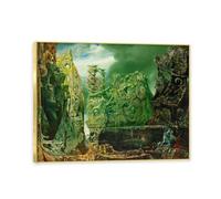 NHLDZYH Cadre doré. Célèbre Tableaux à l'huile, Tableau Abstrait, (L'Œil du silence) par Max Ernst, Impression sur Toile, Decoration Moderne Maison. 40x50cm