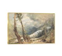 NHLDZYH Cadre Doré. Reproduction d'Art de J.M.W. Turner, Peinture Romantique Anglaise sur Toile Cadrée, Déco Intérieure Classique et Vintage. AA37. 50x75cm.