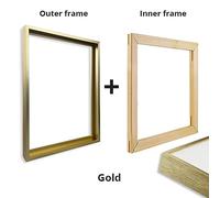 NHLDZYH Cadre doré. Tableau de Noël Style Country, Fond à Carreaux Rouges et Noirs - Ambiance Vintage et Chaleureuse, Déco Murale Rustique pour Salon. A57. 40x50cm