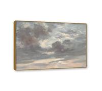 NHLDZYH Cadre en teck. Reproduction d'Art John Constable (Étude de nuages 20), Paysage Campagnard Classique, Tableau Cadré Style Bibliothèque ou Salon. 70x98cm