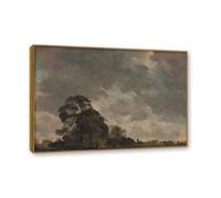 NHLDZYH Cadre en teck. Reproduction d'Art John Constable (Étude de nuages 22), Paysage Campagnard Classique, Tableau Cadré Style Bibliothèque ou Salon. 70x98cm