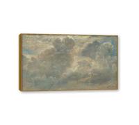NHLDZYH Cadre en teck. Reproduction d'Art John Constable (Étude de nuages 26), Paysage Campagnard Classique, Tableau Cadré Style Bibliothèque ou Salon. 30x51cm