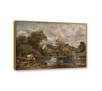 NHLDZYH Cadre en teck. Reproduction d'Art John Constable (Le Cheval Blanc), Paysage Campagnard Classique, Tableau Cadré Style Bibliothèque ou Salon. 40x56cm
