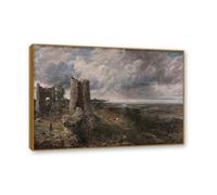 NHLDZYH Cadre en teck. Reproduction d'Art John Constable (Le matin après la tempête), Paysage Campagnard Classique, Tableau Cadré Style Bibliothèque ou Salon. 70x98cm