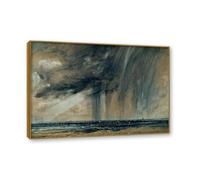 NHLDZYH Cadre en teck. Reproduction d'Art John Constable (Orage sur la mer), Paysage Campagnard Classique, Tableau Cadré Style Bibliothèque ou Salon. 80x112cm