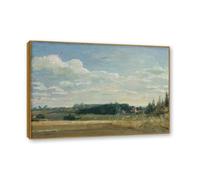 NHLDZYH Cadre en teck. Reproduction d'Art John Constable (Paysage 38), Paysage Campagnard Classique, Tableau Cadré Style Bibliothèque ou Salon. 40x56cm