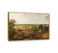 NHLDZYH Cadre en teck. Reproduction d'Art John Constable (Paysage 39), Paysage Campagnard Classique, Tableau Cadré Style Bibliothèque ou Salon. 80x112cm