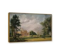 NHLDZYH Cadre en teck. Reproduction d'Art John Constable (Paysage 40), Paysage Campagnard Classique, Tableau Cadré Style Bibliothèque ou Salon. 60x84cm