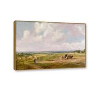 NHLDZYH Cadre en teck. Reproduction d'Art John Constable (Paysage 43), Paysage Campagnard Classique, Tableau Cadré Style Bibliothèque ou Salon. 30x42cm