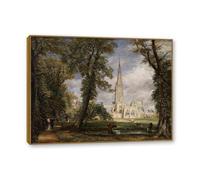 NHLDZYH Cadre en teck. Reproduction d'Art John Constable (Sans titre 11), Paysage Campagnard Classique, Tableau Cadré Style Bibliothèque ou Salon. 60x80cm