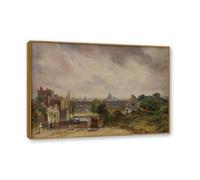 NHLDZYH Cadre en teck. Reproduction d'Art John Constable (Sans titre 39), Paysage Campagnard Classique, Tableau Cadré Style Bibliothèque ou Salon. 50x70cm