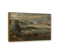 NHLDZYH Cadre en teck. Reproduction d'Art John Constable (Sans titre 40), Paysage Campagnard Classique, Tableau Cadré Style Bibliothèque ou Salon. 40x56cm
