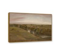 NHLDZYH Cadre en teck. Reproduction d'Art John Constable (Sans titre 44), Paysage Campagnard Classique, Tableau Cadré Style Bibliothèque ou Salon. 80x112cm