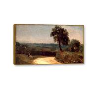 NHLDZYH Cadre en teck. Reproduction d'Art John Constable (Sans titre 65), Paysage Campagnard Classique, Tableau Cadré Style Bibliothèque ou Salon. 60x102cm