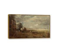 NHLDZYH Cadre en teck. Reproduction d'Art John Constable (Sans titre 67), Paysage Campagnard Classique, Tableau Cadré Style Bibliothèque ou Salon. 30x51cm