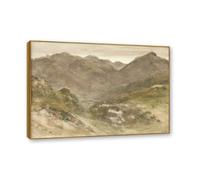 NHLDZYH Cadre en teck. Reproduction d'Art John Constable (Vue de Borrowdale), Paysage Campagnard Classique, Tableau Cadré Style Bibliothèque ou Salon. 60x84cm