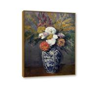 NHLDZYH Cadre en Teck. Tableau de Fleurs Encadré, Nature Morte Classique à l'Effet Peinture à l'Huile - Toile Décorative Rétro pour une Déco Salon ou Cuisine Romantique. B101. 60x80cm