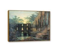 NHLDZYH Cadre Teck. Reproduction d'Art de J.M.W. Turner, Peinture Romantique Anglaise sur Toile Cadrée, Déco Intérieure Classique et Vintage. B91. 80x105cm-31.5x41.3in.