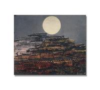 NHLDZYH Célèbre Tableaux à l'huile, Tableau Abstrait, (La Cité Pétrifiée) par Max Ernst, Impression sur Toile, Decoration Moderne Maison. 50x60cm Toile seule
