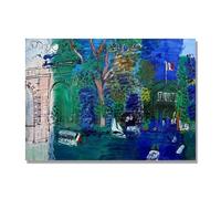 NHLDZYH Impressionnisme Tableau, (Pont rose) par Raoul Dufy, Impressions sur Toile Célèbres, Reproductions Tableaux, Decoration Moderne Maison. 30x42cm Toile Uniquement