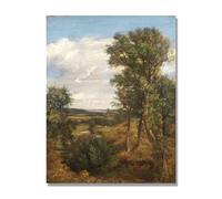 NHLDZYH Tableau Célèbre (Dedham Vale) de John Constable - Reproduction d'Art sur Toile, Peinture Romantisme Anglais, Déco Intérieure Classique et Vintage. 50x65cm Toile uniquement