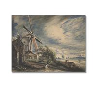 NHLDZYH Tableau Célèbre (Paysage 23) de John Constable - Reproduction d'Art sur Toile, Peinture Romantisme Anglais, Déco Intérieure Classique et Vintage. 60x80cm Toile uniquement