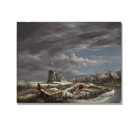 NHLDZYH Tableau Célèbre (Paysage 34) de John Constable - Reproduction d'Art sur Toile, Peinture Romantisme Anglais, Déco Intérieure Classique et Vintage. 80x105cm Toile uniquement