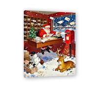 NHLDZYH Tableau de Noël, Paysage de neige d'hiver, Impressions sur Toile Déco Murale Salle de Bain Cadeau de Noël. (Peinture 54). Cadre intérieur 30x40cm