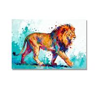 NHLDZYH Tableau Lion Abstrait Moderne, Graphisme Abstrait et Coloré - Tableau Décoratif Moderne, Idée Déco Audacieuse pour Bureau ou Séjour. A57. 40x60cm. Toile Uniquement